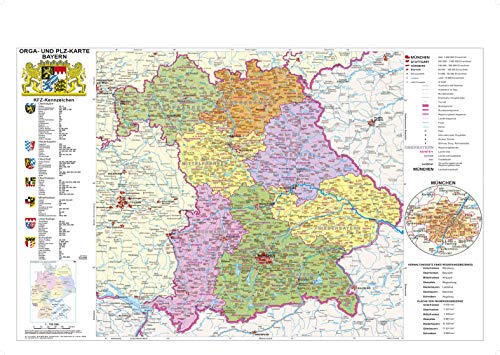 9783869610023: Bayern politisch mit Postleitzahlen: Wandkarte / Poster