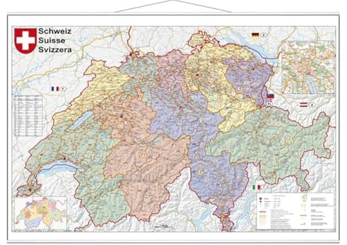 9783869610177: Schweiz Postleitzahlen 1 : 400 000. Wandkarte laminiert mit Metallbeleitung