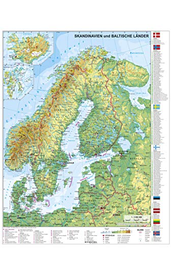 9783869610245: Skandinavien und Baltikum physisch 1 : 30.000 000: Wandkarte / Poster