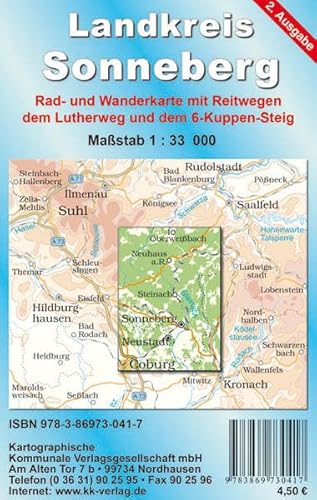 9783869731209: Landkreis Sonneberg 1 : 33 000: Rad- und Wanderkarte