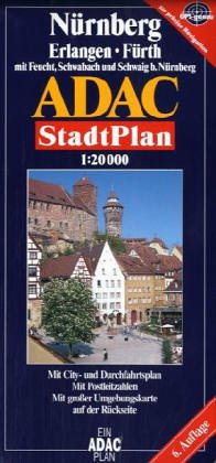 Imagen de archivo de Grossraum Nurnberg, Furth/Erlangen ADAC Stadtplan 1:20 000: Neu! : extra, Durchfahrtsplan und Citypl a la venta por medimops