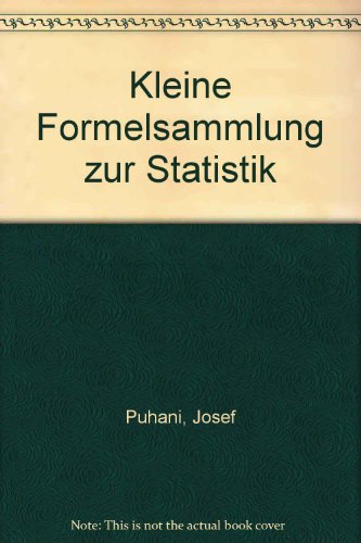 9783870527280: Kleine Formelsammlung zur Statistik - Puhani, Josef