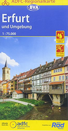 9783870738396: ADFC-Regionalkarte Erfurt und Umgebung, 1:75.000: Von Eisenach bis Naumburg, von Ilmenau bis zur Unstrut. Mit Mhlhausen, Gotha, Weimar und Jena