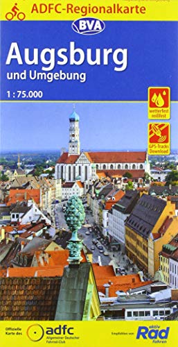 Beispielbild fr ADFC-Regionalkarte Augsburg und Umgebung mit Tagestouren-Vorschlgen, 1:75.000, rei- und wetterfest, GPS-Tracks Download (ADFC-Regionalkarte 1:75000) zum Verkauf von medimops