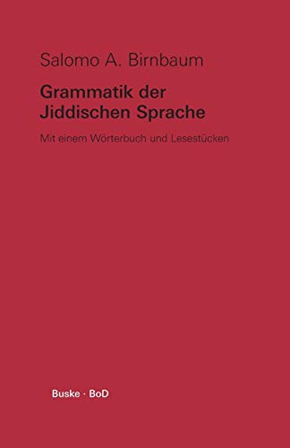 9783871188749: Grammatik der Jiddischen Sprache (German Edition)