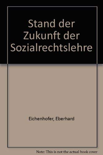 Stock image for Stand der Zukunft der Sozialrechtslehre for sale by medimops