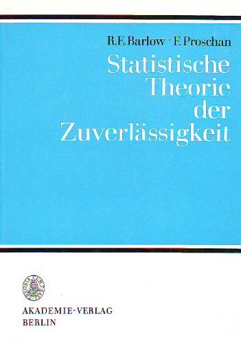 9783871444449: Statistische Theorie der Zuverlssigkeit. Wahrscheinlichkeitstheoretische Modelle.