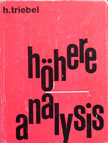 Beispielbild fr Hhere Analysis. zum Verkauf von Bojara & Bojara-Kellinghaus OHG