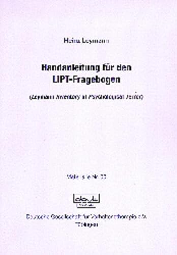 Imagen de archivo de Handanleitung fr den LIPT-Fragebogen a la venta por medimops