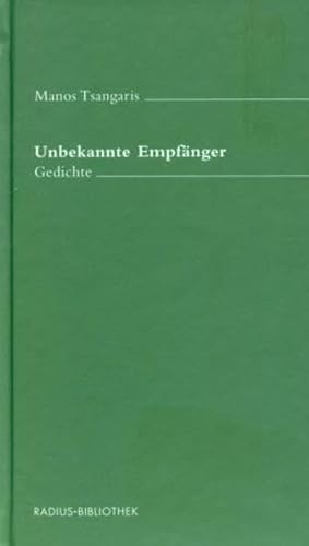 9783871730436: Tsangaris, M: Unbekannte Empfnger