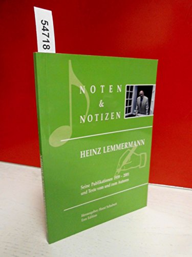 Imagen de archivo de Noten & Notizen / Seine Publikationen 1959 - 2001 und Texte vom und zum Autoren a la venta por Osterholzer Buch-Antiquariat