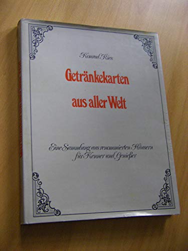 Beispielbild fr Getränkekarten aus aller Welt [Hardcover] Ries, Konrad zum Verkauf von tomsshop.eu