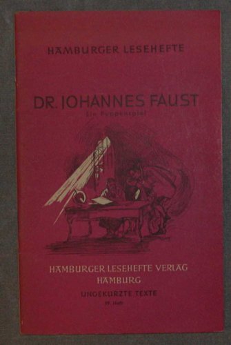 9783872910981: Dr. Johannes Faust: Ein Puppenspiel in vier Aufzgen