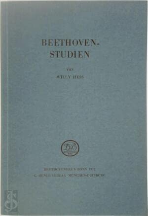 9783873280182: Beethoven-Studien - Schmidt-Grg, Joseph; Hess, Willy