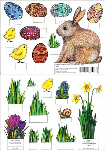 Beispielbild fr Ostern - Bastelbogen, Ausschneidebogen. Osterhase, Ostereier, Kken und Blumen zum Basteln.: Teil 1, Teil 2 zum Verkauf von medimops