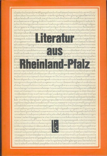 Imagen de archivo de Literatur aus Rheinland-Pfalz. - eine Anthologie I a la venta por Versandantiquariat Felix Mcke