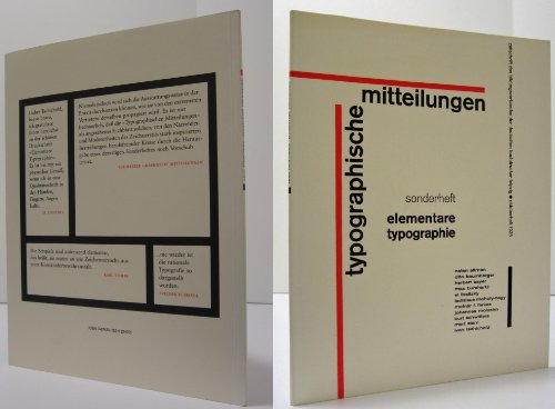 typographische mitteilungen - sonderheft elementare typographie oktoberheft 1925 (Nachdruck) *. - Leu (Vorwort), Prof. Olaf