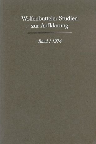 Stock image for Wolfenbutteler Studien Zur Aufklarung Band I, 1974 for sale by Concordia Books
