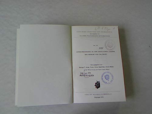 Imagen de archivo de Verskonkordanz zu den geistlichen Liedern des Monchs von Salzburg (Goppinger Arbeiten zur Germanistik ; Nr. 173) a la venta por Zubal-Books, Since 1961