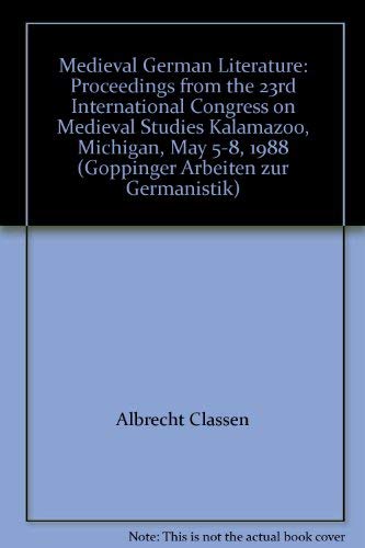 9783874527453: Medieval German Literature. Proceedings from the 23rd International Congress 1988