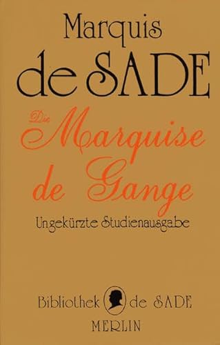 9783875360899: Sade, D: Marquise de Gange