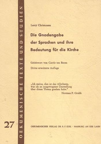 9783875980271: Die Gnadengabe der Sprachen und ihre Bedeutung fr die Kirche (Livre en allemand)