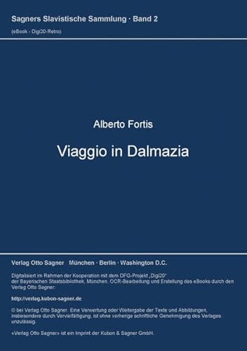 Beispielbild fr Viaggio in Dalmazia I/II. zum Verkauf von SKULIMA Wiss. Versandbuchhandlung