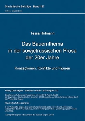 Das Bauernthema in der sowjetrussischen Prosa der 20er Jahre.