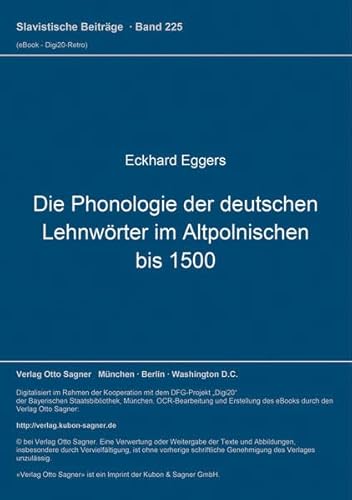 9783876903941: DIE PHONOLOGIE DER DEUTSCHEN LEHNWOERTER IM ALTPOLNISCHEN BIS 1500