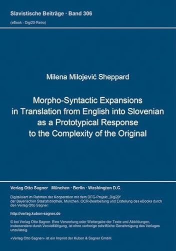 Morpho-Syntactic Expansions in Translation from English into Slovenian - Milojevic Sheppard, Milena