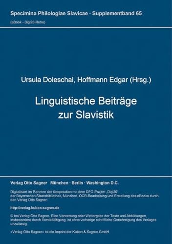 Stock image for Linguistische Beitrge zur Slavistik. VI. JungslavistInnen-Treffen, for sale by SKULIMA Wiss. Versandbuchhandlung