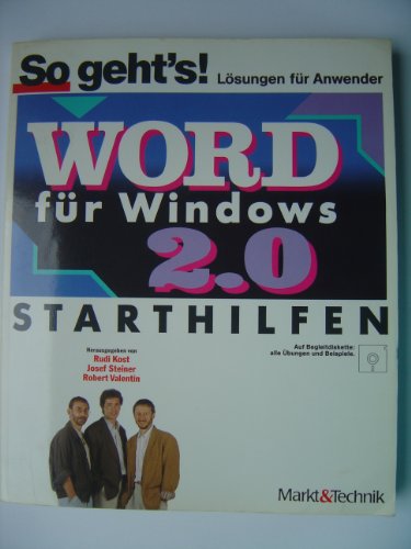 Beispielbild fr Word fr Windows, Version 2.0, Starthilfen zum Verkauf von Bernhard Kiewel Rare Books