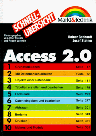 Beispielbild fr Schnellbersicht Access 2.0 zum Verkauf von Sigrun Wuertele buchgenie_de