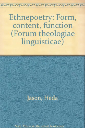 9783877970218: Ethnopoetry. Form, Content, Function