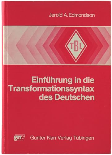 Stock image for Einfhrung in die Transformationssyntax des Deutschen for sale by Bernhard Kiewel Rare Books