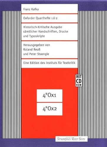 Historisch-kritische Ausgabe sämtlicher Handschriften, Drucke und Typoskripte Oxforder Quarthefte 1 u. 2 und Heft 3 mit Anmerkungen. 3 Bände. Mit CD-Rom. - Kafka, Franz