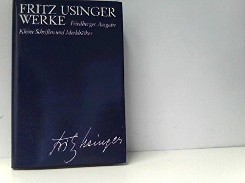 9783878851028: Kleine Schriften und Merkbcher - Fritz Usinger
