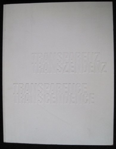 Transparenz, Transzendenz (German Edition) (9783879092635) by Bohnen, Uli