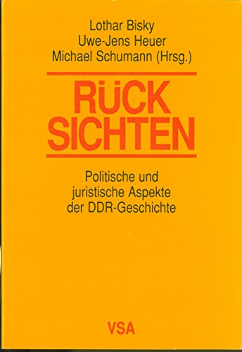 Imagen de archivo de Rcksichten: Politische und juristische Aspekte der DDR-Geschichte a la venta por medimops