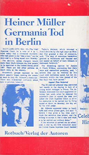 9783880221765: Germania Tod in Berlin (His Texte ; 5) (German Edition)