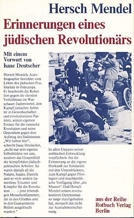 Beispielbild fr Erinnerungen eines jdischen Revolutionrs. Aus dem Jiddischen von Nele Lw-Beer und Jakob Moneta. zum Verkauf von Worpsweder Antiquariat