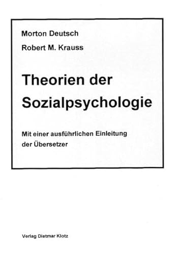 Beispielbild fr Theorien der Sozialpsychologie zum Verkauf von medimops