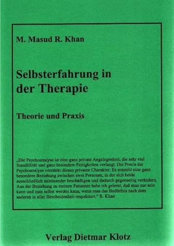 Beispielbild fr Selbsterfahrung in der Therapie. Theorie und Praxis zum Verkauf von Buchmarie