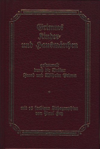 Beispielbild fr Grimms Kinder- und Hausmärchen [Leather Bound] Grimm Jacob und Wilhelm Grimm zum Verkauf von tomsshop.eu