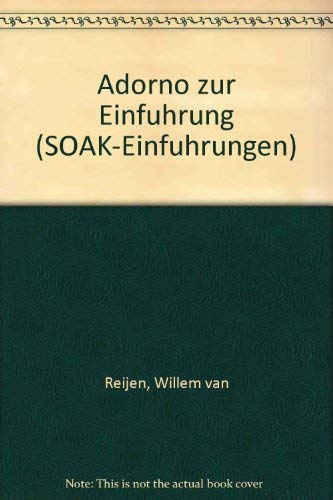 Stock image for Adorno zur Einfu hrung (SOAK-Einfu hrungen) (German Edition) for sale by Half Price Books Inc.