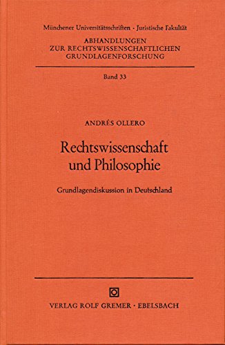 Stock image for Rechtswissenschaft und Philosophie. for sale by Antiquariat  Werner Haschtmann