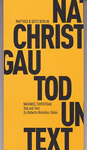 9783882210941: Christgau, N: Tod und Text