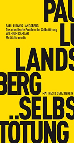 9783882219784: Das moralische Problem der Selbstttung: Meditatio mortis