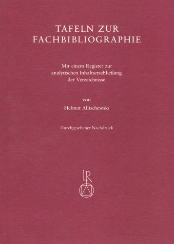 Beispielbild fr Tafeln zur Fachbibliographie zum Verkauf von ISD LLC