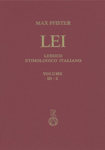 Lessico etimologico italiano (LEI), aspergere-azymus, indici (Vol III/2).